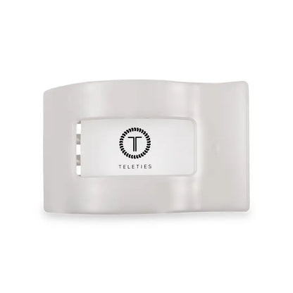 Medium Flat Rectangle Hair Clip (Coconut White)