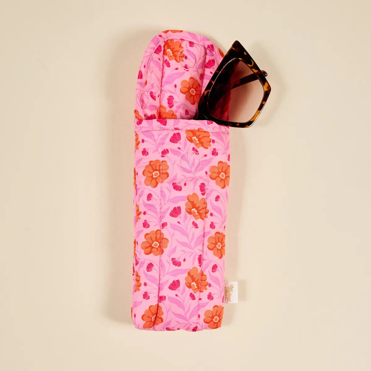 Poppin Petals Pink Puffy Sunglasses Case