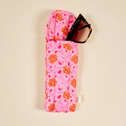 Poppin Petals Pink Puffy Sunglasses Case