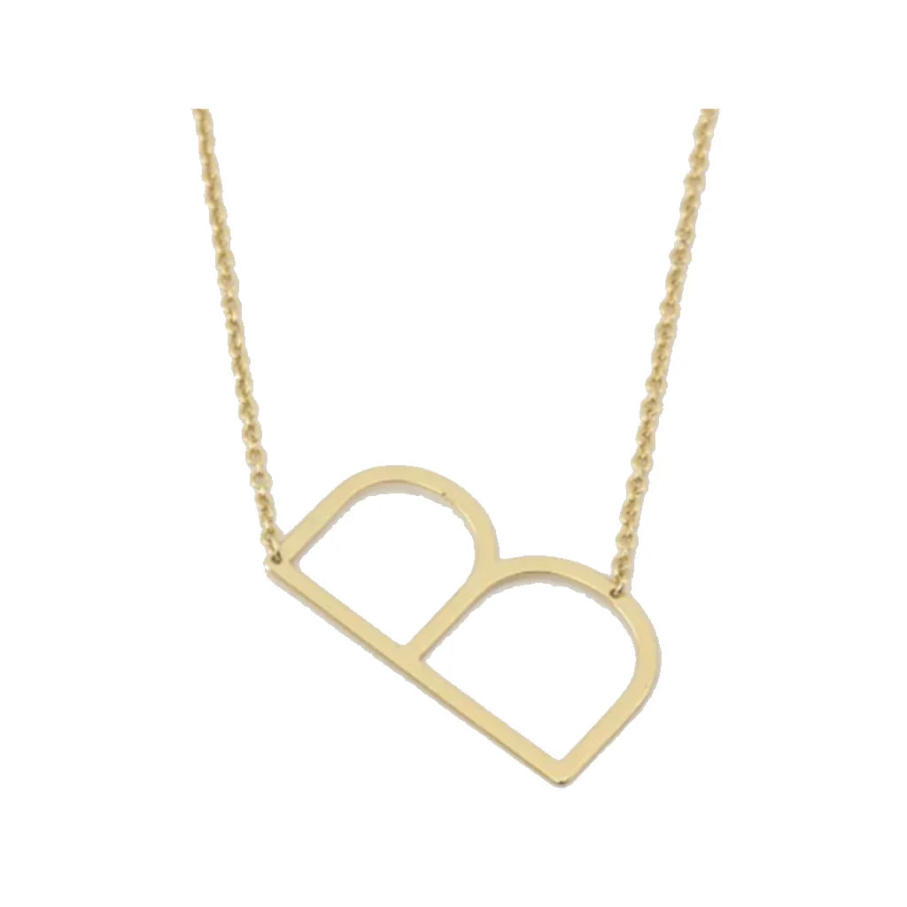 Gold Medium Initial Necklace
