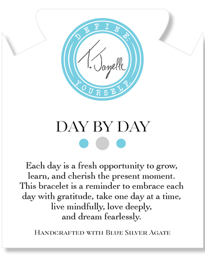 Day by Day Collection- Blue Silver Agate Gemstone Bracelet
