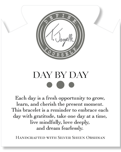 Day by Day Collection- Silver Obsidian Gemstone Bracelet