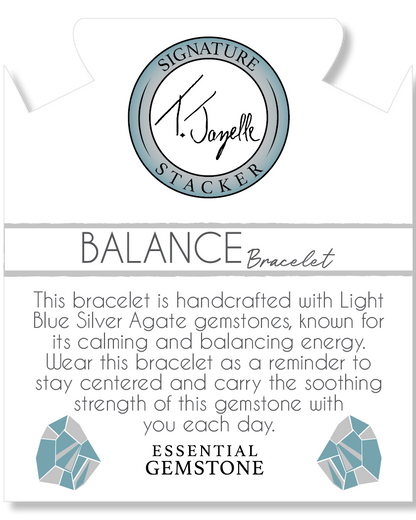 Defining Bracelet- Balance Bracelet with Blue Silver Agate Gemstones