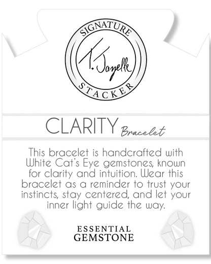 Defining Bracelet- Clarity Bracelet with White Cats Eye Gemstones