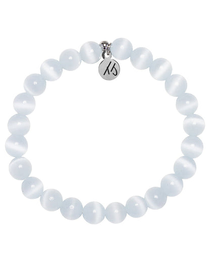 Defining Bracelet- Clarity Bracelet with White Cats Eye Gemstones