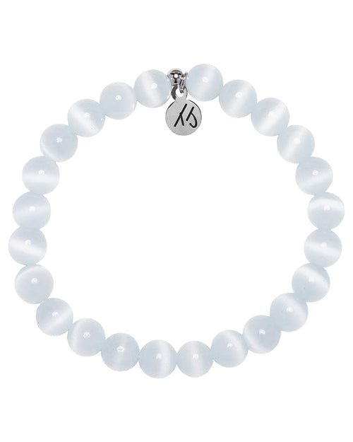 Defining Bracelet- Clarity Bracelet with White Cats Eye Gemstones