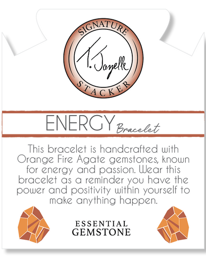 Defining Bracelet- Energy Bracelet with Orange Fire Agate Gemstones