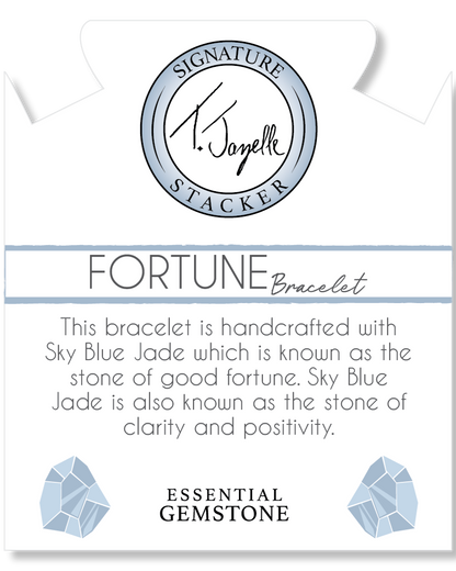 Defining Bracelet- Fortune Bracelet with Sky Blue Jade Gemstones