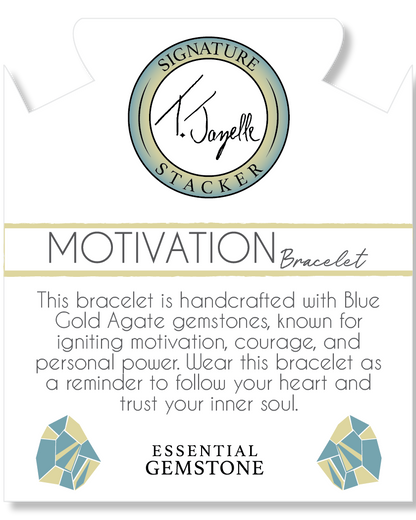Defining Bracelet- Motivation Bracelet with Blue Gold Agate Gemstones