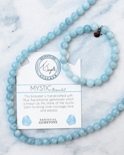 Defining Bracelet- Mystic Bracelet with Blue Aquamarine Gemstones