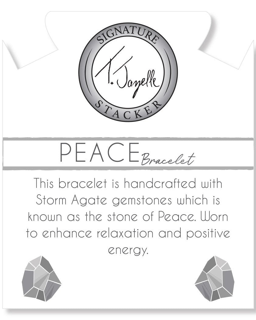 Defining Bracelet- Peace Bracelet with Storm Agate Gemstones