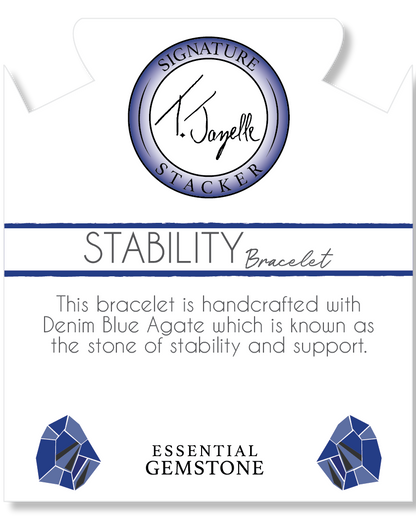 Defining Bracelet- Stability Bracelet with Denim Blue Agate Gemstones