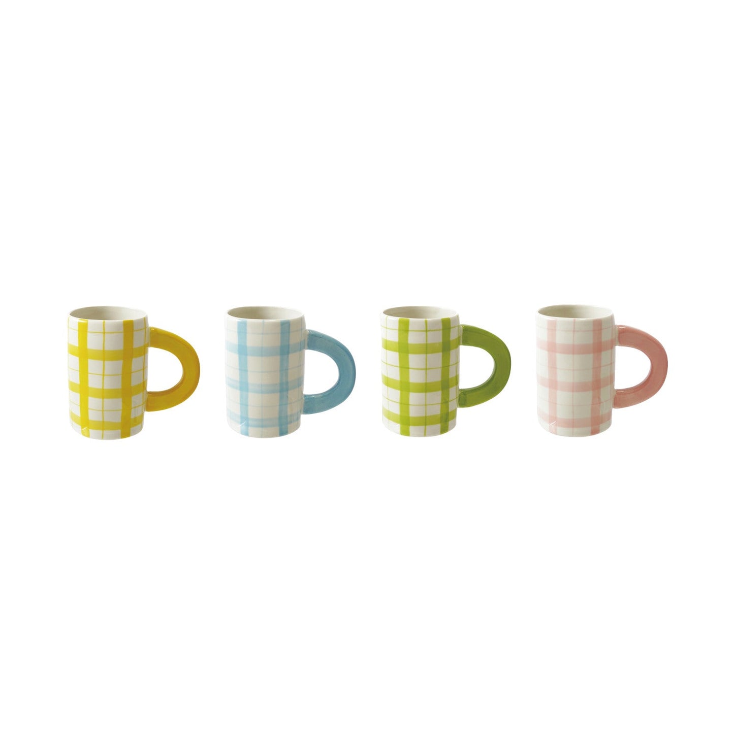Plaid Pattern Stoneware Mug