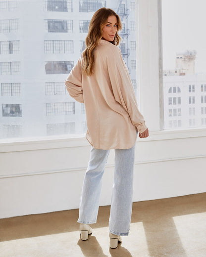 Duarte Linen Blend Button Down Top