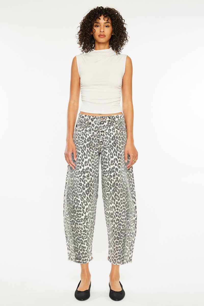 Leopard Barrel Jeans