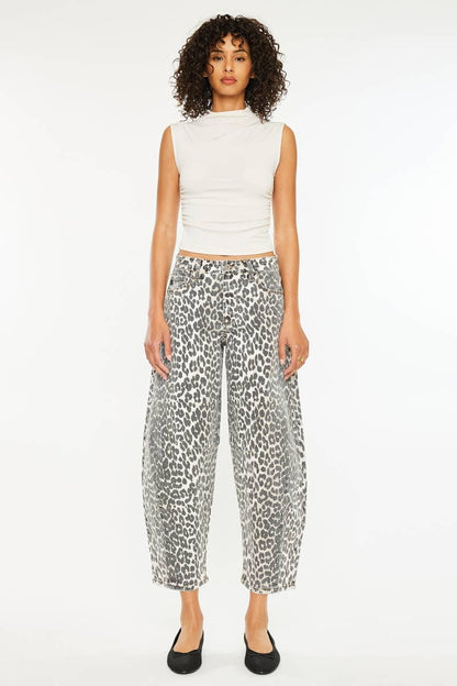 Leopard Barrel Jeans