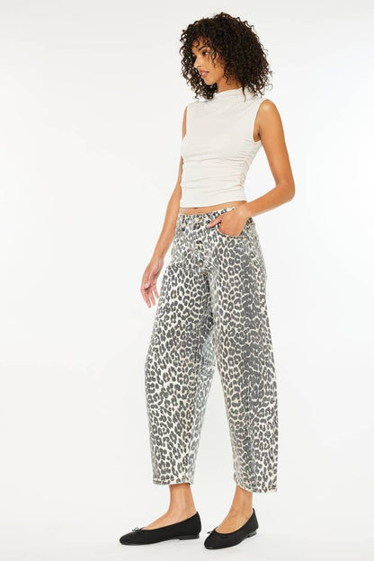 Leopard Barrel Jeans