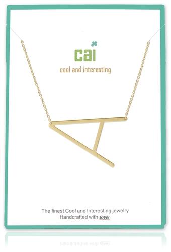 Gold Large Initial Necklace