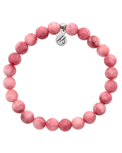 Defining Bracelet- Love Bracelet with Pink Jade Gemstones