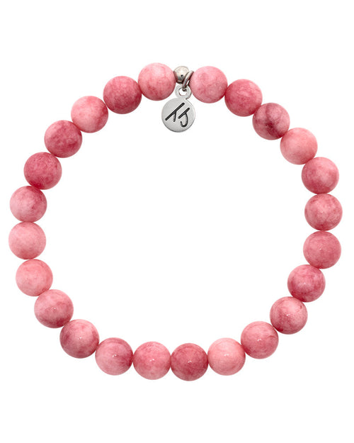 Defining Bracelet- Love Bracelet with Pink Jade Gemstones