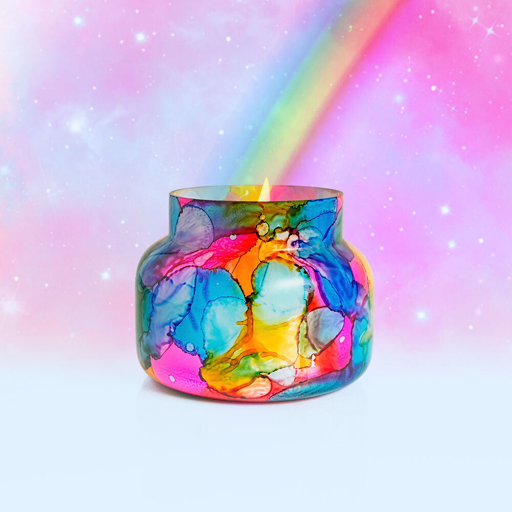 Rainbow Watercolor Jar Candle