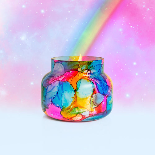 Rainbow Watercolor Jar Candle